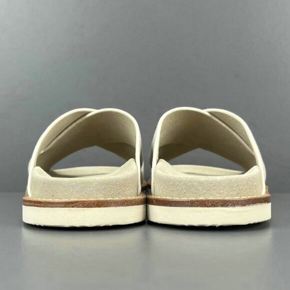 Brunello Cucinelli White Suede Crossover Sandals - Picture 7 of 13